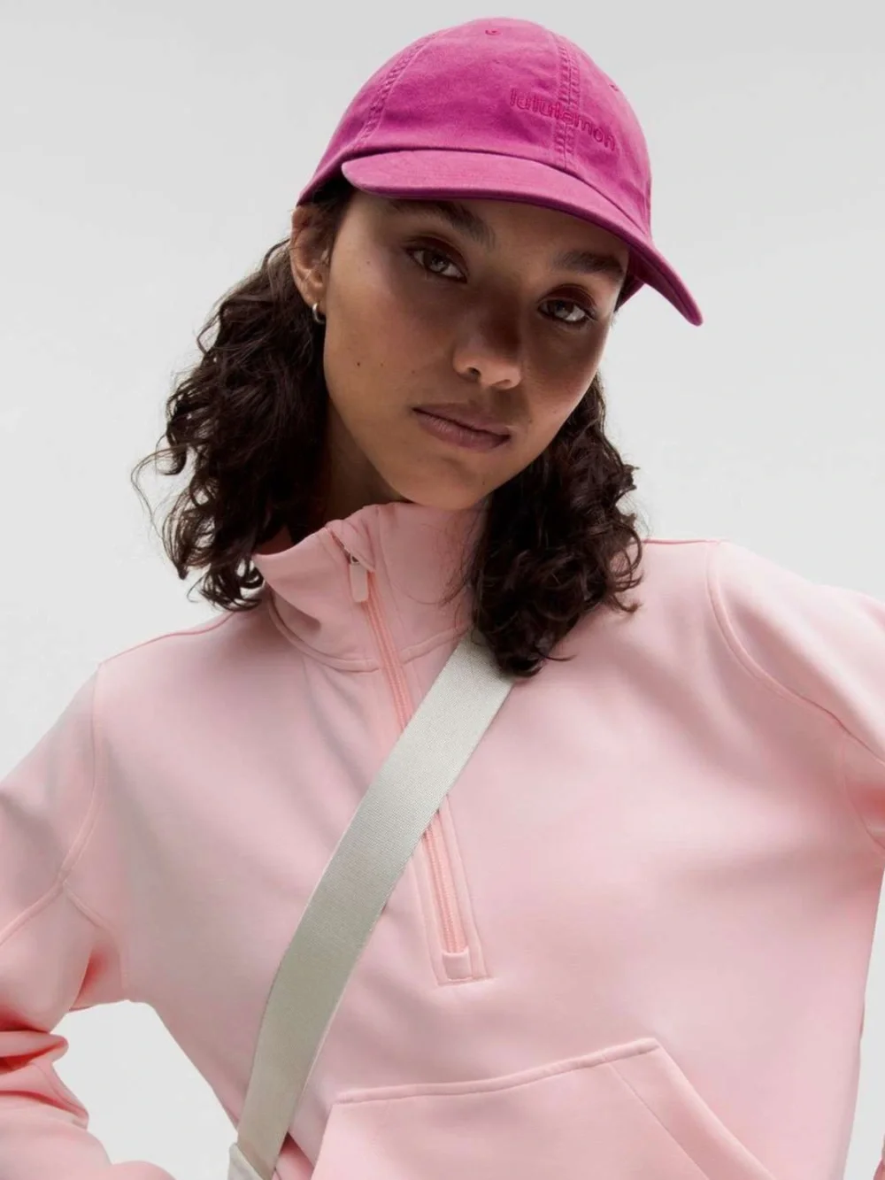 NWT Lululemon Brushed Softstreme Half Zip/  Strawberry Milkshake